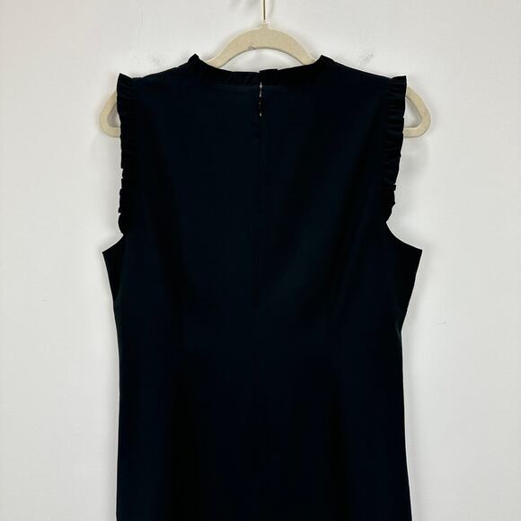 J.Crew Ruffleneck Suiting Dress Black Office Classic Cocktail Career US 10 NWT - Picture 10 of 11